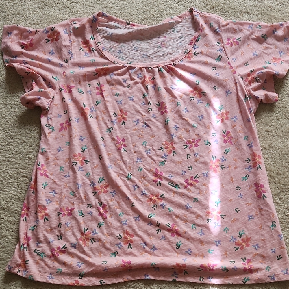 St. John's Bay Pink Floral Top
